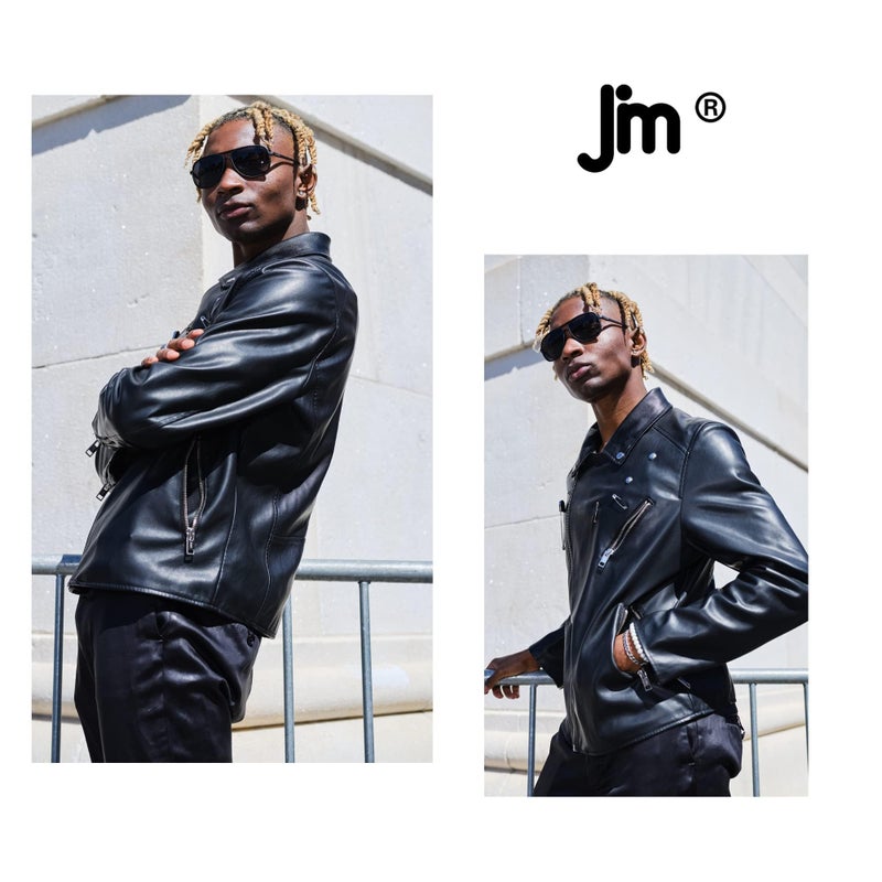 JM Retro Polarized Aviator Sunglasses for Men Women Tangle Free Oversized Plastic Sunglasses UV400 Protection 2 Pack (Blue & Grey) - Image 2